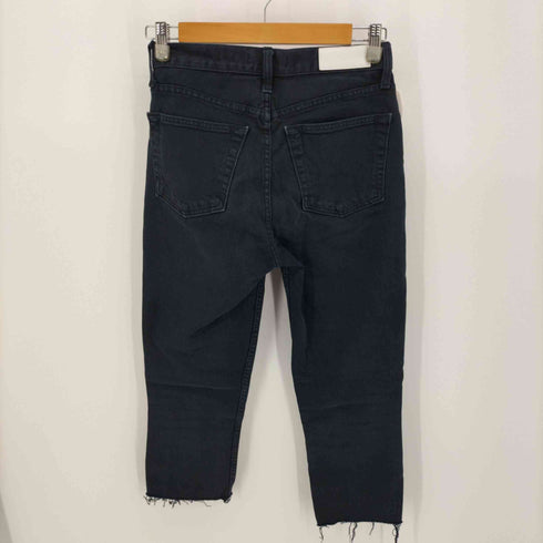 リダン RE/DONE (リダン) USA製 ORIGINALS カットオフ ブラック デニム パンツ クロップド ジーンズ レディース US:25