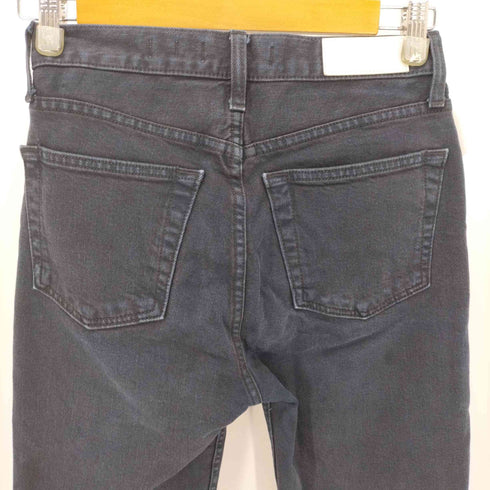 リダン RE/DONE (リダン) USA製 ORIGINALS カットオフ ブラック デニム パンツ クロップド ジーンズ レディース US:25