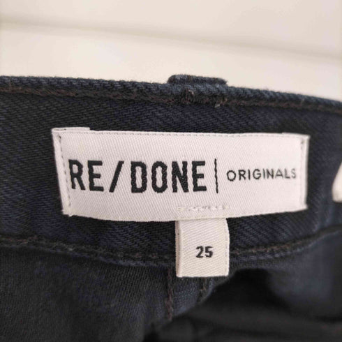 リダン RE/DONE (リダン) USA製 ORIGINALS カットオフ ブラック デニム パンツ クロップド ジーンズ レディース US:25