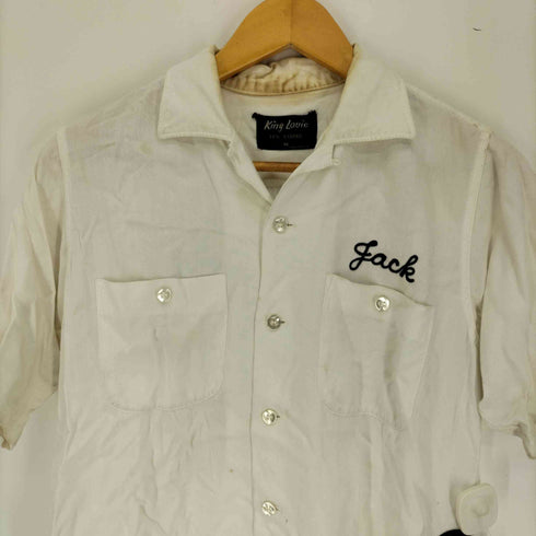 キングルイ King louie 50-60S USA製 黒タグ TEN STRIKE PAY N PAK チェーンステッチ ボウリングシャツ メンズ import:M