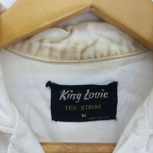 キングルイ King louie 50-60S USA製 黒タグ TEN STRIKE PAY N PAK チェーンステッチ ボウリングシャツ メンズ import:M