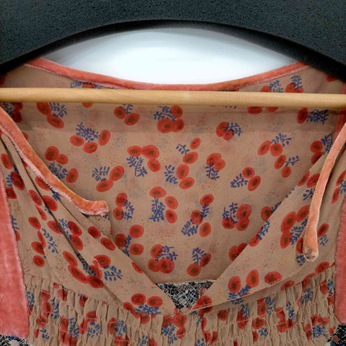 ツモリチサト TSUMORI CHISATO パネルベロア花柄シルクスキッパーワンピース レディース JPN:2