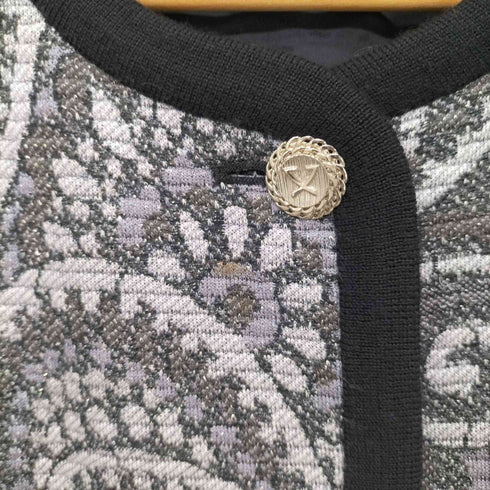 レオナール LEONARD ペイズリー柄 FASHION ヴィンテージ セットアップ ノーカラージャケット タイトスカート レディース 11AR