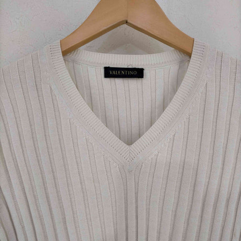 ヴァレンティノ Valentino セーター リブ ニット コットン シルク Vネック 長袖 レディース import:S