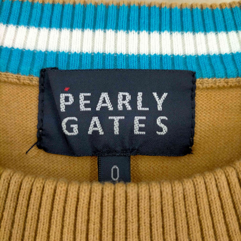 パーリーゲイツ PEARLY GATES ゴルフウェア レタードニット セーター 長袖 クルーネック ロゴ カシミヤ混 レディース JPN:0