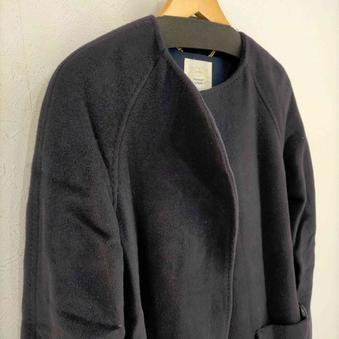 Ravissant Laviere ノーカラーコート ガウン アルパカ ビーバー レディース JPN:36