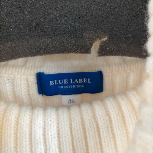 ブルーレーベルクレストブリッジ BLUE LABEL CRESTBRIDGE ニット ワンピース ひざ丈 タートルネック 長袖 チェック 切替 レディース JPN:36