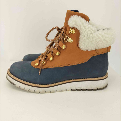 コールハーン COLE HAAN ゼログランド エクスプロー ハイカー ウォータープルーフ ブーツ ショート フラット レースアップ スエード バイカラー レディース 6 1/2 B