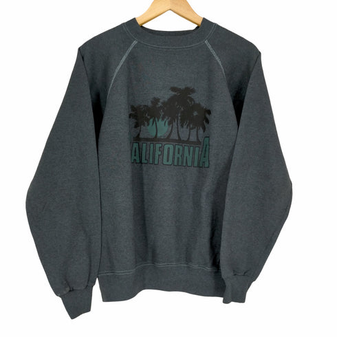 ヘインズ Hanes MADE IN USA 製品染 CALIFORNIA パームツリープリントラグランスウェット メンズ JPN:L