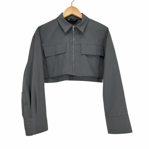 ザラ ZARA CROPPED GABARDINE SHIRT レディース JPN:M