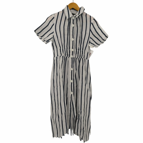 ザラ ZARA リネンストライプシャツワンピース レディース import:S