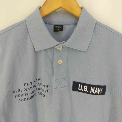 アヴィレックス AVIREX NAVAL PATCHED POLO SHIRT ネイバルパッチポロシャツ メンズ import:M