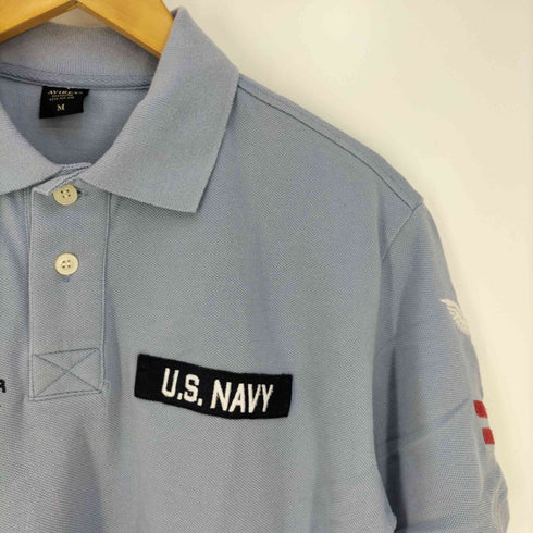 アヴィレックス AVIREX NAVAL PATCHED POLO SHIRT ネイバルパッチポロシャツ メンズ import:M