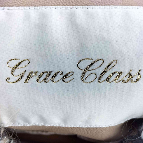 グレースクラス Grace Class ツイードフードレザージャケット 羊革 ダッフル キルティング レディース 36