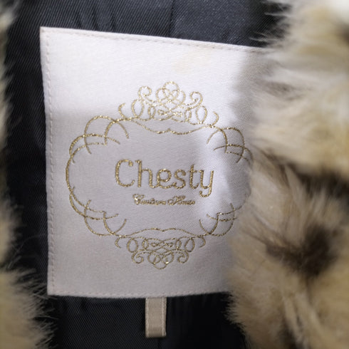 チェスティ Chesty レオパードフェイクファー ダブル ステンカラーコート レディース JPN:0