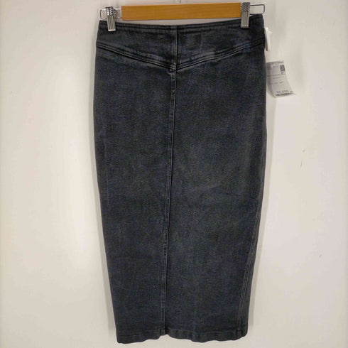 ダナキャランニューヨーク DKNY 香港製 90S フロントジップデニムスカート レディース 2