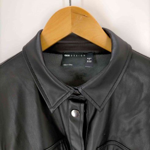 エイソス asos エコレザーシャツワンピース レディース US:4
