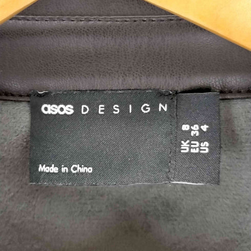 エイソス asos エコレザーシャツワンピース レディース US:4