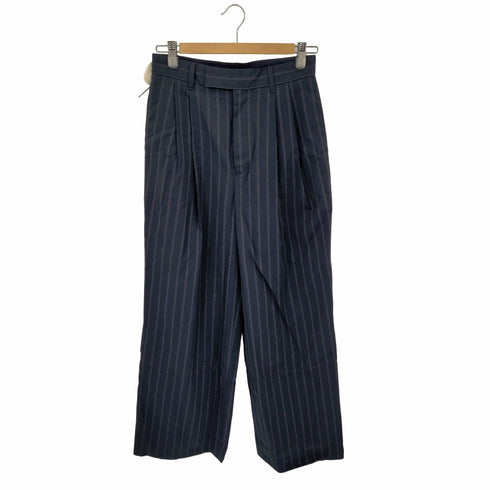 ジャーナルスタンダード JOURNAL STANDARD 22AW ワイドスラックスパンツ ストライプ タック ジッパーフライ ウール混 レディース JPN:38