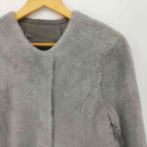 KB FUR ラムレザーノーカラーファーコート レディース JPN:7号