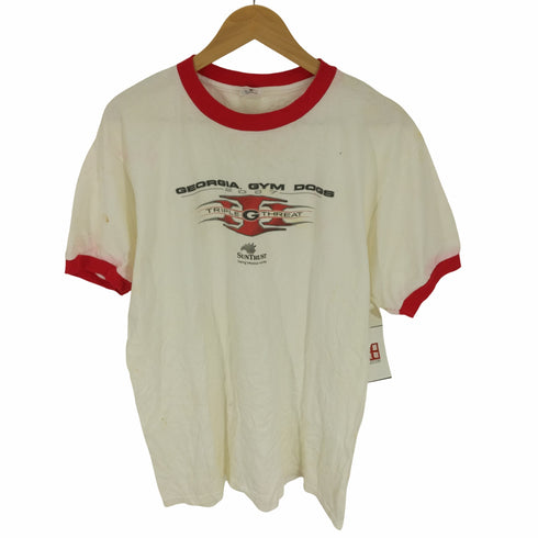 00S Anvil ボディ GEORGIA GYM DOGS プリント リンガー Tシャツ トリム メンズ import:L