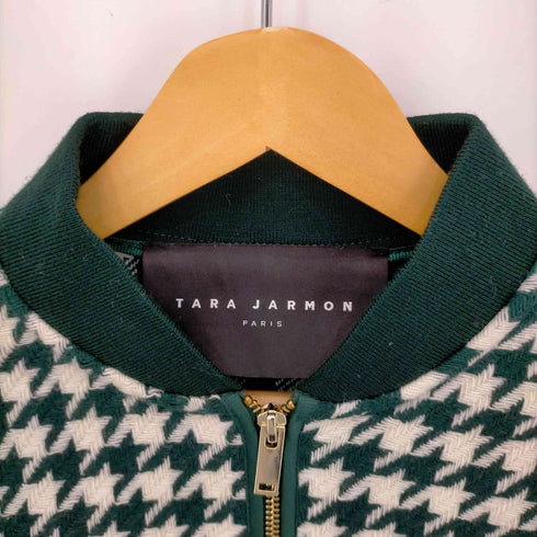 タラジャーモン TARA JARMON 千鳥柄 ジップ ロングコート レディース 36