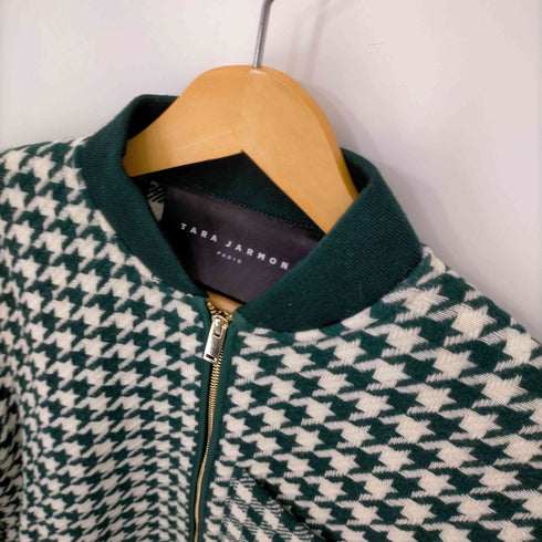 タラジャーモン TARA JARMON 千鳥柄 ジップ ロングコート レディース 36