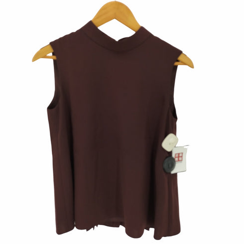 フォクシーニューヨーク FOXEY NEW YORK 20SS Chic Pleats Top ノースリーブ Aライン バックプリーツ プルオーバー ハイネック シャツ ブラウス レディース JPN:38