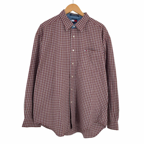 トミーヒルフィガー TOMMY HILFIGER 90s チェックL/Sシャツ メンズ import:XL