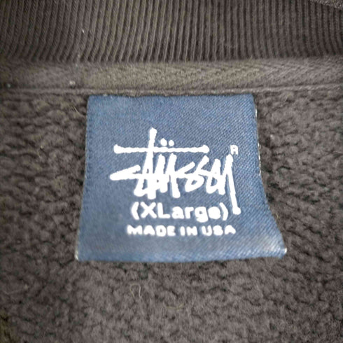 ステューシー Stussy USA製 OLD STUSSY 紺タグ ロゴ刺繍 スウェットスナップスタジャン メンズ JPN:XL