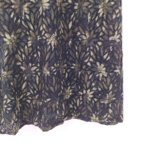 ステラシフォン STELLA CIFFON 半袖 台形 膝丈 切替 フラワーカットワーク 刺繍 ラウンドネック ミニ丈 ワンピース レディース JPN:36