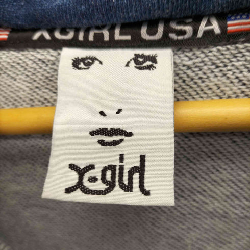 エックスガール X-girl ロゴ刺繍 デニム アノラック パーカー レディース JPN:2