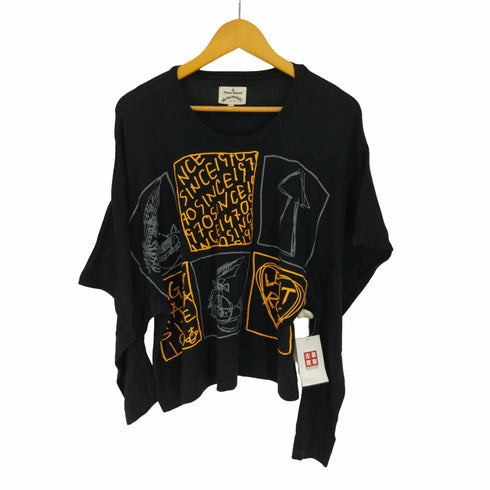 ヴィヴィアンウエストウッド アングロマニア Vivienne Westwood ANGLOMANIA LET IT アイコン プリント リヨセル カットソー レディース FR:38
