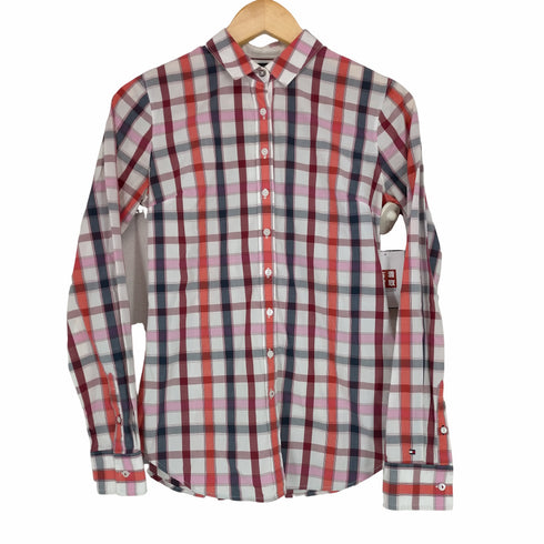 トミーヒルフィガー TOMMY HILFIGER FITTED チェック柄コットンシャツ レディース JPN:2