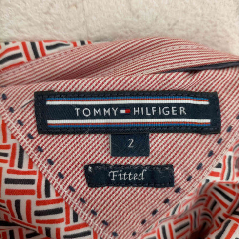 トミーヒルフィガー TOMMY HILFIGER FITTED トリコカラー総柄コットンシャツ レディース JPN:2