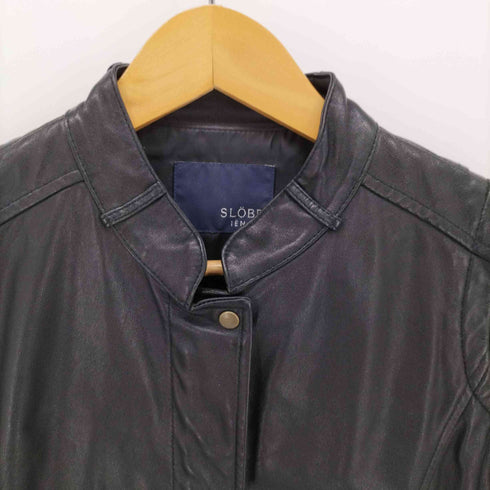 スローブイエナ SLOBE IENA ラムレザー ジップアップ マオカラー ジャケット レディース