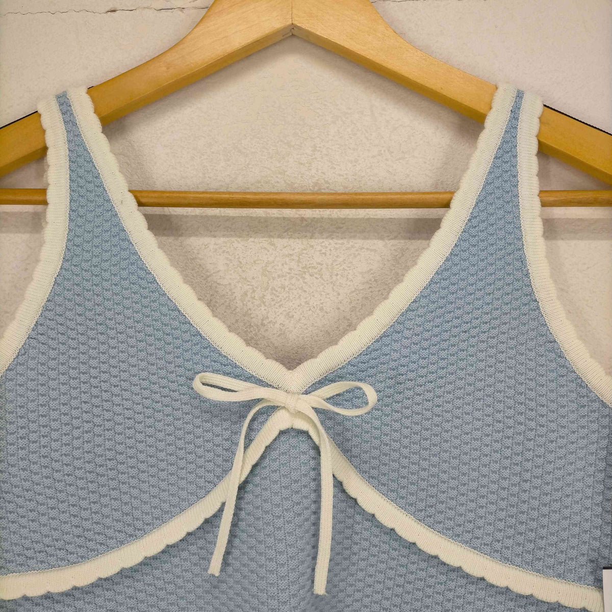 シールームリン Sea Room lynn miniスカラップバイカラーKnitトップス 