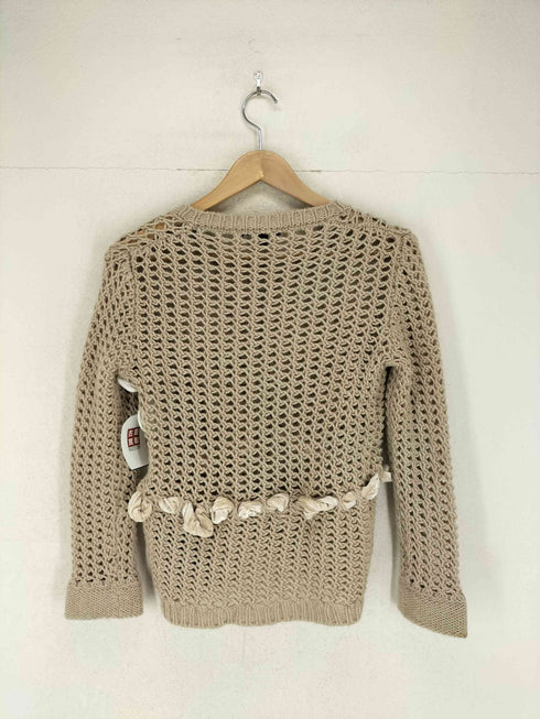 ルイヴィトン LOUIS VUITTON ウエストリボン カシミヤ フィッシュネットカーディガン レディース JPN:S