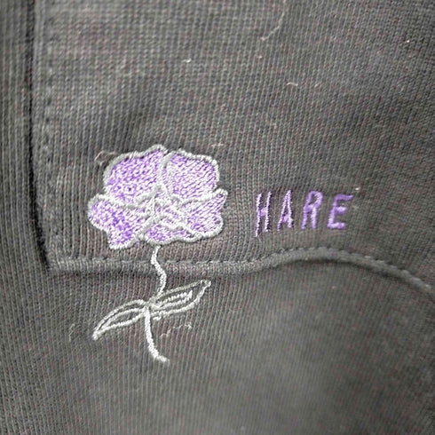 ハレ HARE 薔薇刺繍 ポケット付きクルーネックTシャツ メンズ JPN:S