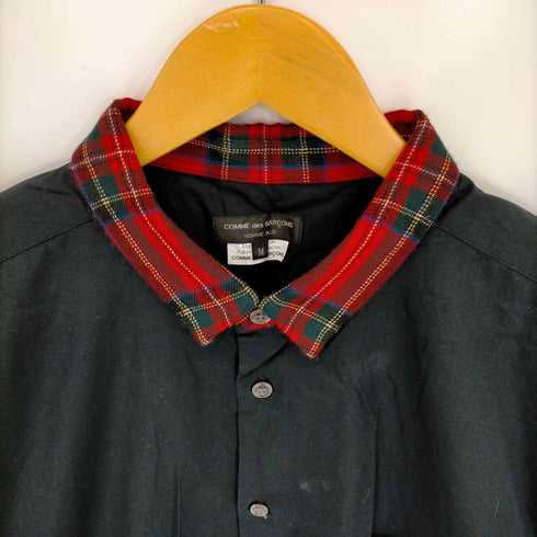 コムデギャルソンオムプリュス COMME des GARCONS HOMME PLUS 11AW デカダンス期 チェック切替 逆クレリックシャツ メンズ JPN:M