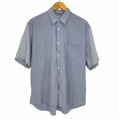 コムデギャルソンシャツ COMME des GARCONS SHIRT フランス製 袖切替 ギンガムチェック テールカット半袖シャツ メンズ JPN:M