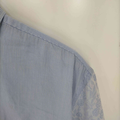 コムデギャルソンシャツ COMME des GARCONS SHIRT フランス製 袖切替 ギンガムチェック テールカット半袖シャツ メンズ JPN:M