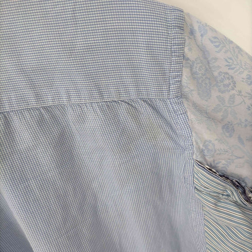 コムデギャルソンシャツ COMME des GARCONS SHIRT フランス製 袖切替 ギンガムチェック テールカット半袖シャツ メンズ JPN:M