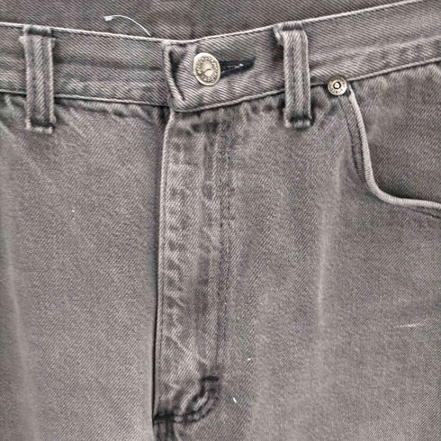 ラングラー Wrangler 80s USA製 ブーツ刻印ジップ 先染め ブラックデニム メンズ FR:36-38