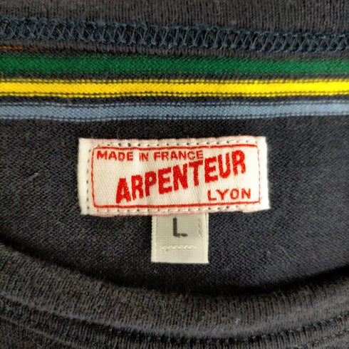アーペントル ARPENTEUR フランス製 マルチボーダー クルーネックカットソー メンズ JPN:L