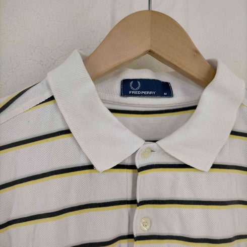フレッドペリー FRED PERRY ロゴ刺繍 ボーダーポロシャツ メンズ import:M