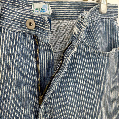 ハンテン HANGTEN 90-00s SURF WEAR バックペイントロゴ ヒッコリークロップドパンツ メンズ JPN:L
