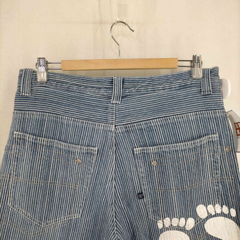ハンテン HANGTEN 90-00s SURF WEAR バックペイントロゴ ヒッコリークロップドパンツ メンズ JPN:L
