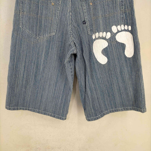 ハンテン HANGTEN 90-00s SURF WEAR バックペイントロゴ ヒッコリークロップドパンツ メンズ JPN:L