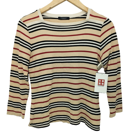 バーバリーロンドン BURBERRY LONDON 七分袖 ボーダー プルオーバーカットソー レディース 160